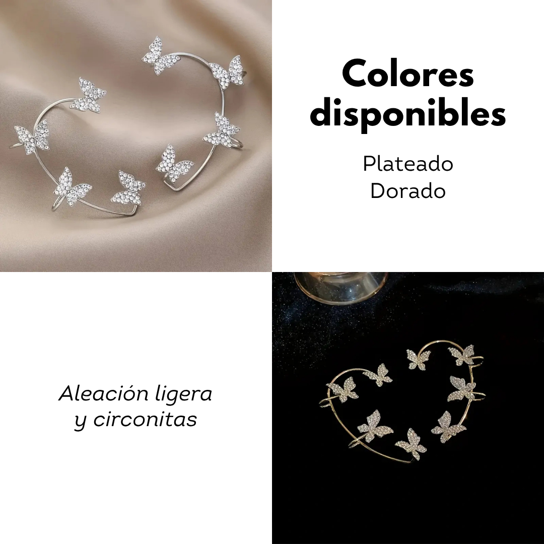 Miniatura 3 de PEDIENTES CLIP DE MARIPOSA - COLOR: PLATEADO